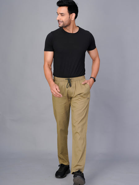 Men’s Premium Track Pants Comfort-Fit Athletic Trousers – Khaki
