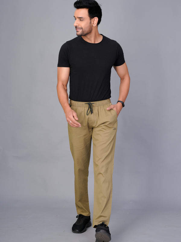 Men’s Premium Track Pants Comfort-Fit Athletic Trousers – Khaki
