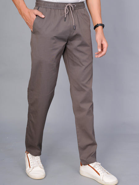 Men’s Premium Track Pants Comfort-Fit Athletic Trousers – Light Brown