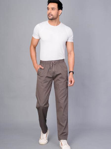 Men’s Premium Track Pants Comfort-Fit Athletic Trousers – Light Brown