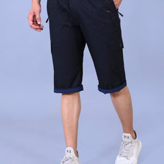 Men’s Premium Twill Cargo Capri Shorts - Black