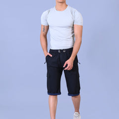 Men’s Premium Twill Cargo Capri Shorts - Black