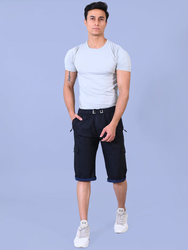 Men’s Premium Twill Cargo Capri Shorts - Black
