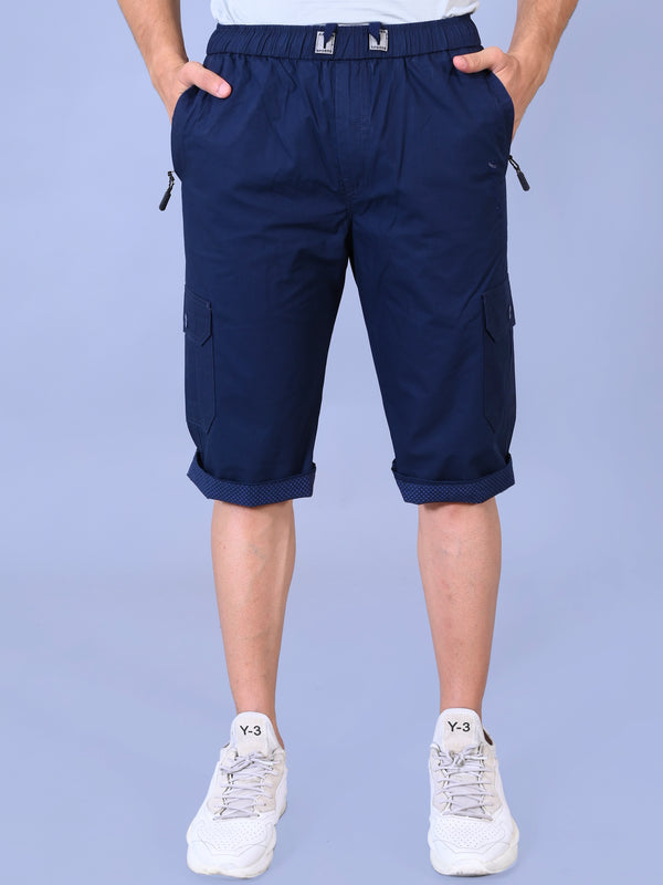Men’s Premium Twill Cargo Capri Shorts - Blue