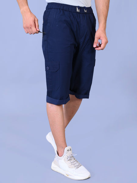 Men’s Premium Twill Cargo Capri Shorts - Blue
