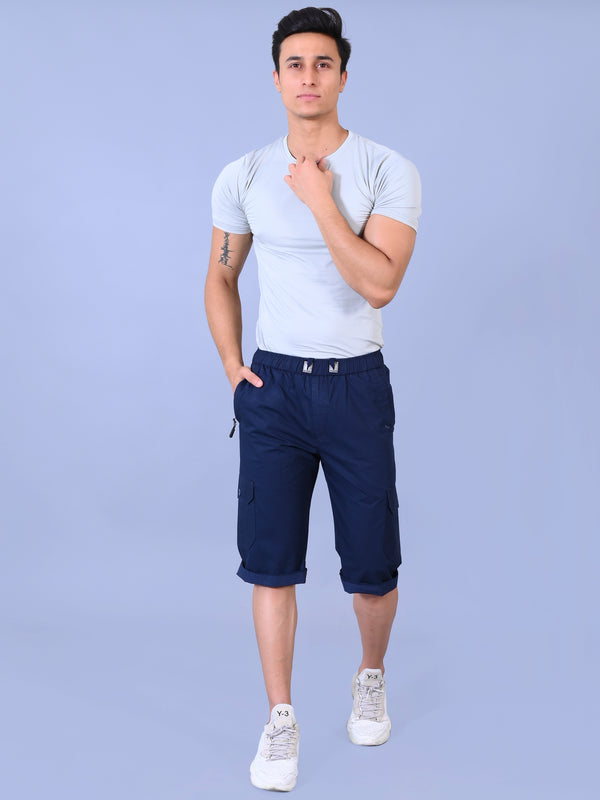 Men’s Premium Twill Cargo Capri Shorts - Blue
