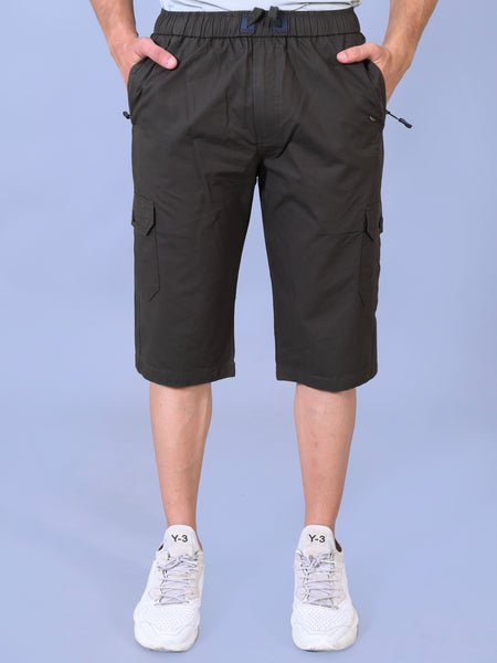 Men’s Premium Twill Cargo Capri Shorts - Dark Green