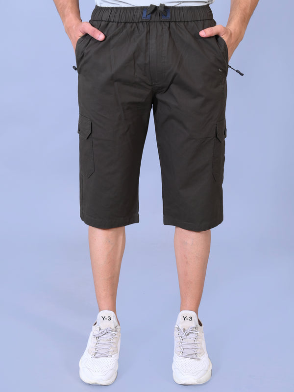 Men’s Premium Twill Cargo Capri Shorts - Dark Green