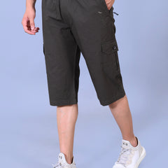 Men’s Premium Twill Cargo Capri Shorts - Dark Green