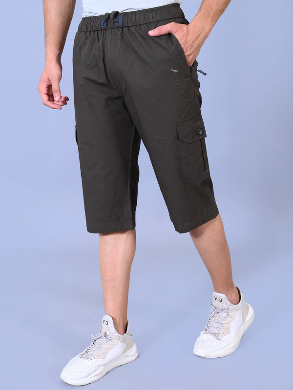Men’s Premium Twill Cargo Capri Shorts - Dark Green