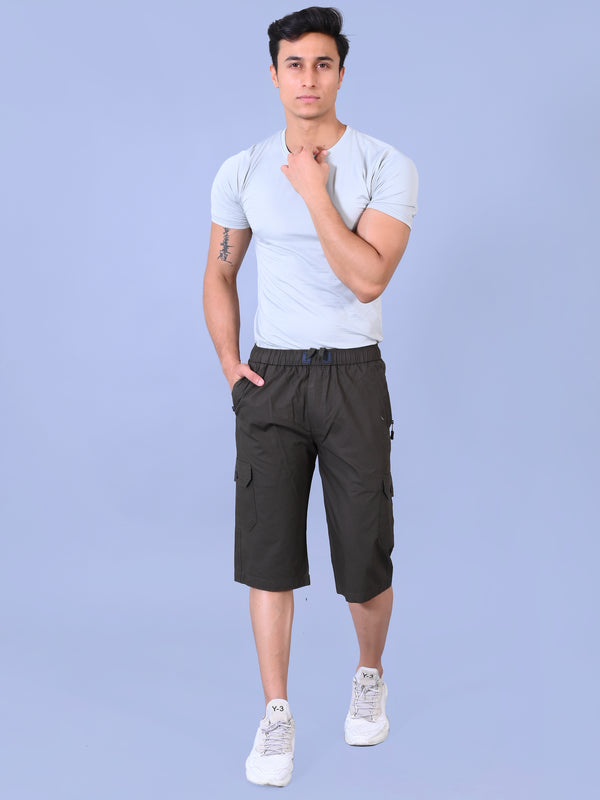 Men’s Premium Twill Cargo Capri Shorts - Dark Green