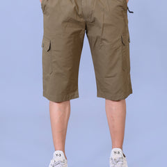 Men’s Premium Twill Cargo Capri Shorts - Khakhi