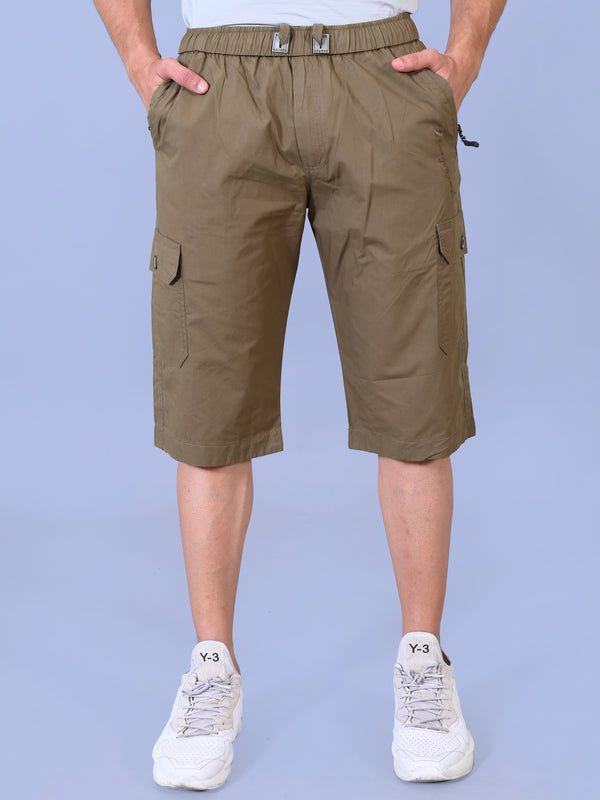 Men’s Premium Twill Cargo Capri Shorts - Khakhi