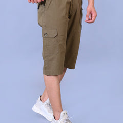 Men’s Premium Twill Cargo Capri Shorts - Khakhi