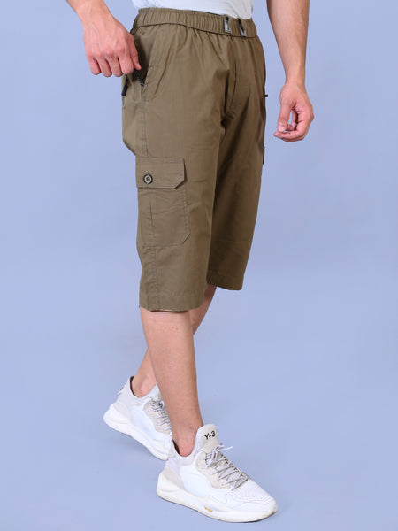 Men’s Premium Twill Cargo Capri Shorts - Khakhi