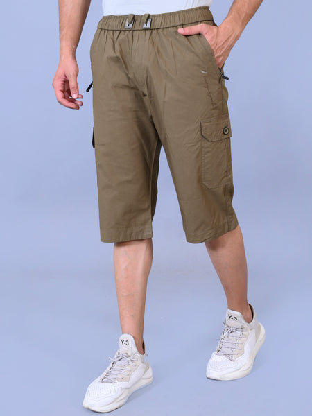 Men’s Premium Twill Cargo Capri Shorts - Khakhi