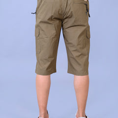 Men’s Premium Twill Cargo Capri Shorts - Khakhi