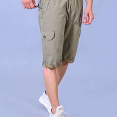 Men’s Premium Twill Cargo Capri Shorts  - Light Green