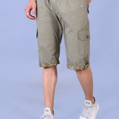 Men’s Premium Twill Cargo Capri Shorts  - Light Green