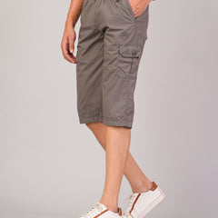 Men’s Premium Twill Cargo Capri Shorts  - Light Gray