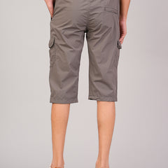 Men’s Premium Twill Cargo Capri Shorts  - Light Gray