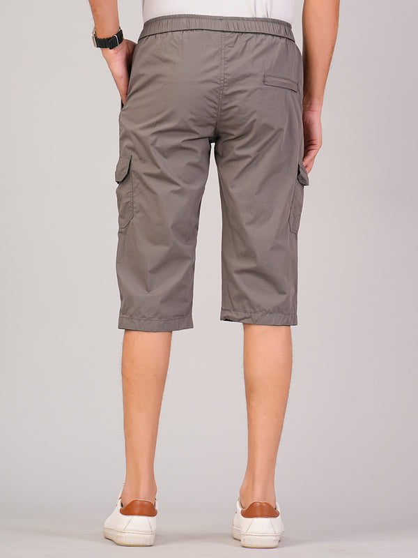Men’s Premium Twill Cargo Capri Shorts  - Light Gray