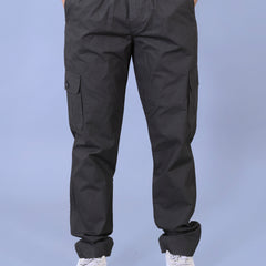 Men's Premium Dark Green 6-Pocket Cargo - Relaxed Fit Cotton Trousers