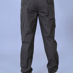 Men's Premium Dark Green 6-Pocket Cargo - Relaxed Fit Cotton Trousers