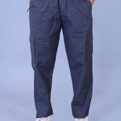 Men's Premium Dark Gray 6-Pocket Cargo - Relaxed Fit Cotton Trousers