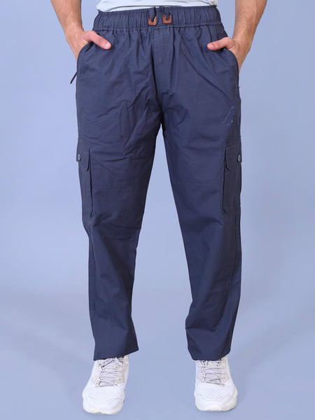 Men's Premium Dark Gray 6-Pocket Cargo - Relaxed Fit Cotton Trousers