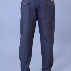 Men's Premium Dark Gray 6-Pocket Cargo - Relaxed Fit Cotton Trousers