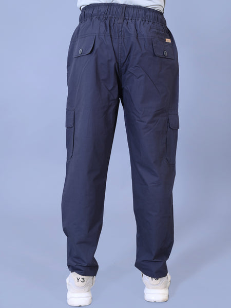 Men's Premium Dark Gray 6-Pocket Cargo - Relaxed Fit Cotton Trousers