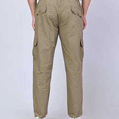 Men's Premium Light Green 6-Pocket Cargo - Relaxed Fit Cotton Trousers