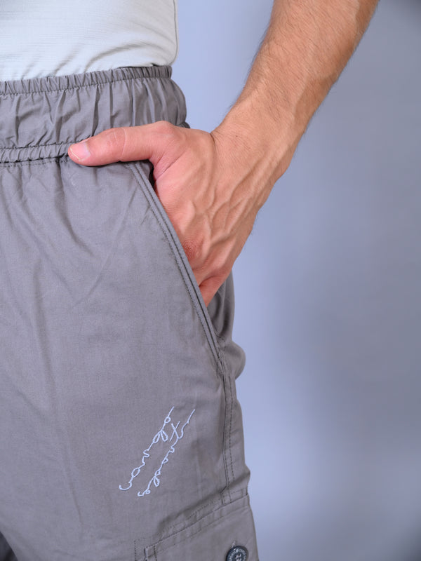 Men's Premium Light Gray 6-Pocket Cargo - Relaxed Fit Cotton Trousers