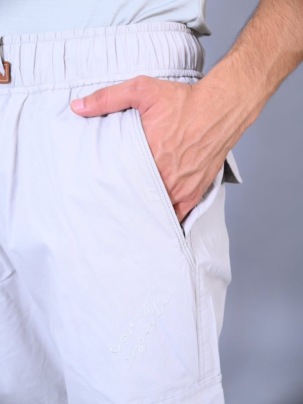 Men's Premium White 6-Pocket Cargo - Relaxed Fit Cotton Trousers