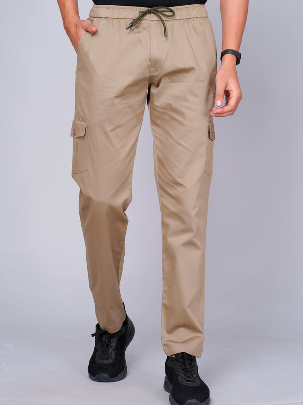 Men’s Beige Cargo Jogger Pants