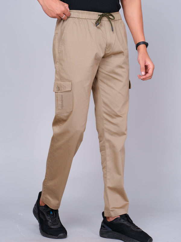 Men’s Beige Cargo Jogger Pants