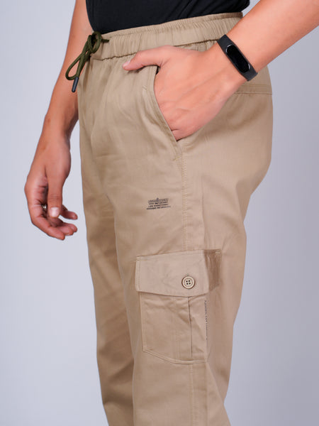 Men’s Beige Cargo Jogger Pants