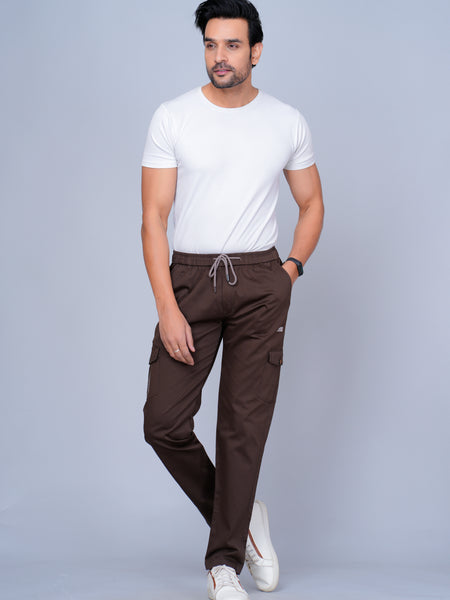 Men’s Brown Cargo Jogger Pants