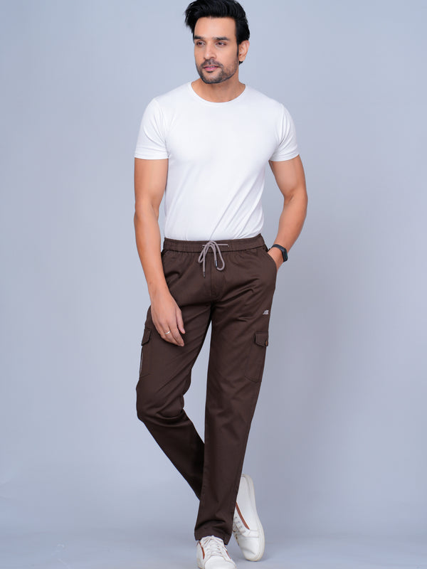 Men’s Brown Cargo Jogger Pants