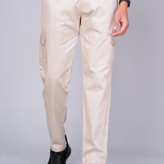Men’s Cream Cargo Jogger Pants