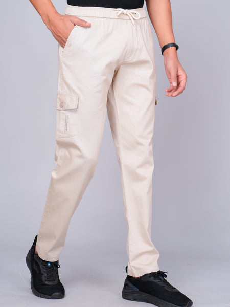 Men’s Cream Cargo Jogger Pants