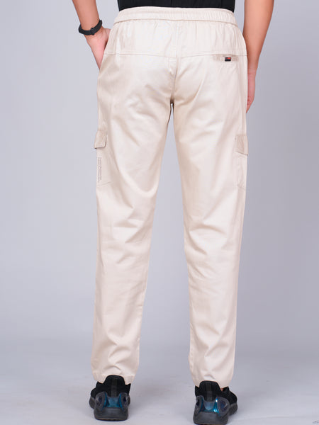 Men’s Cream Cargo Jogger Pants