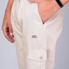 Men’s Cream Cargo Jogger Pants