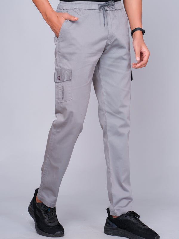Men’s Light Gray Cargo Jogger Pants