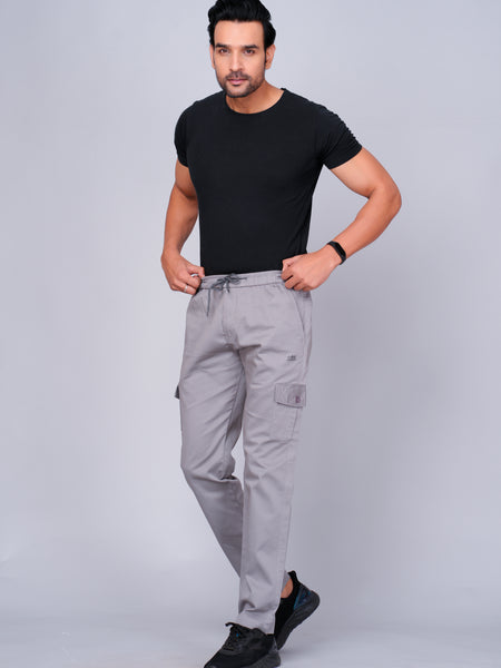 Men’s Light Gray Cargo Jogger Pants