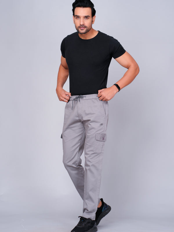 Men’s Light Gray Cargo Jogger Pants