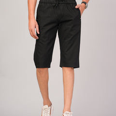 Men’s Premium Solid Twill Capri Pants – Black
