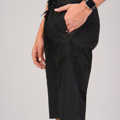 Men’s Premium Solid Twill Capri Pants – Black