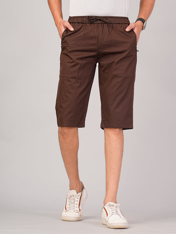 Men’s Premium Solid Twill Capri Pants – Brown
